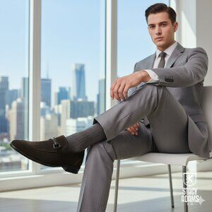 NWB Stacy Adams Hudsen Men 10.5 Suede Slip On Loafer Leather Upper Linings Brown